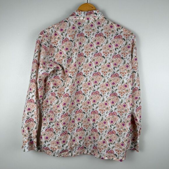 Roller Rabbit 100% Cotton Button Down Long Sleeve Floral Shirt Womens Size Small - Picture 2 of 7